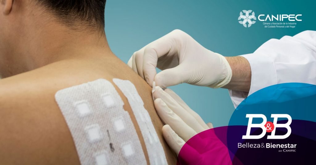 Pruebas cosméticas. Parches con voluntarios humanos