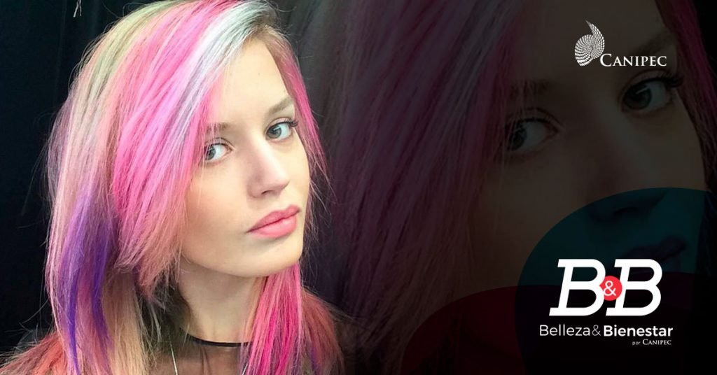 Flequillo Arco Iris. tendencia de cabello multicolor